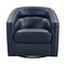 Armen Living Desi Contemporary Swivel Accent Chair in Black Genuine Leather LCDSCHBLK - alternate 2